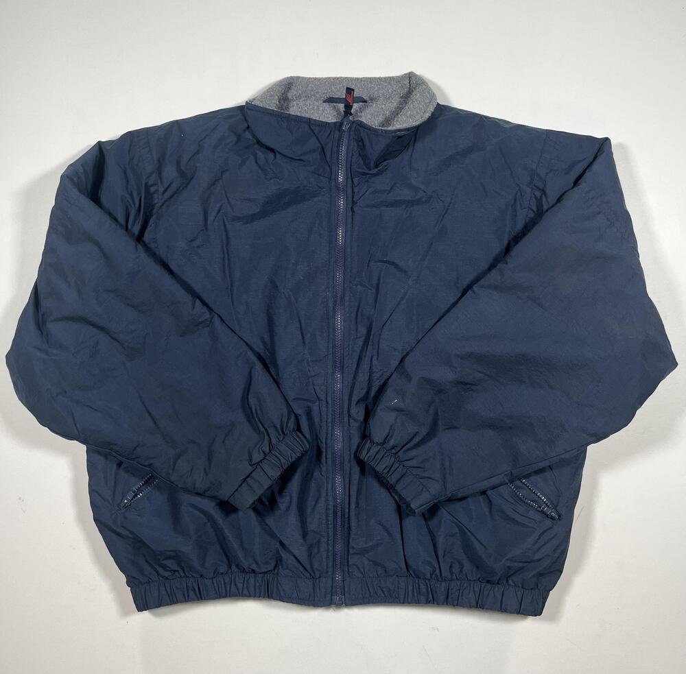 Catalina Jacket Mens XL Blue Fleece Lined Nylon Windbreaker Full Zip Elastic Hem